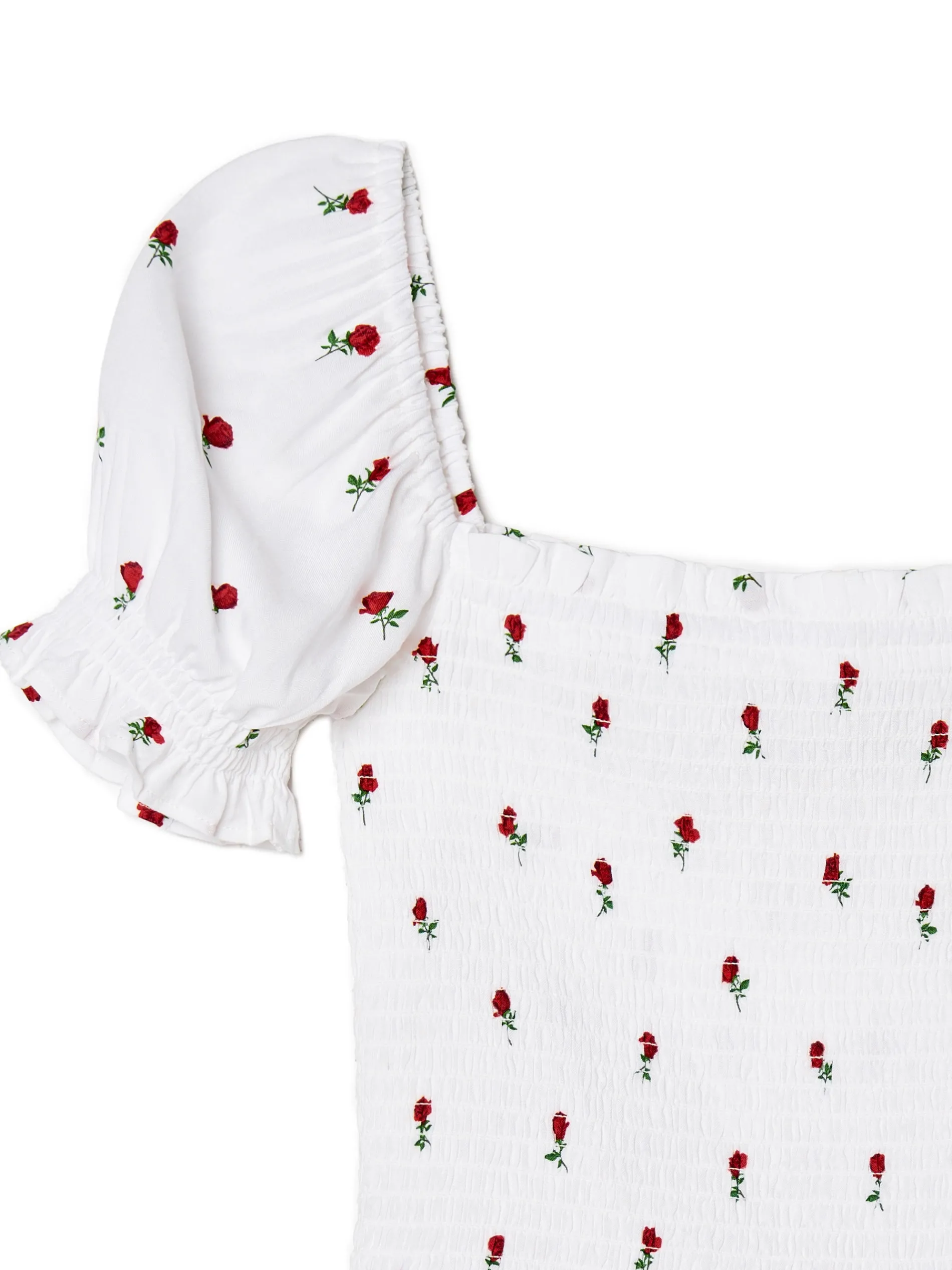 Cropp Koszule, Bluzki*Biała bluzka crop top w kwiaty