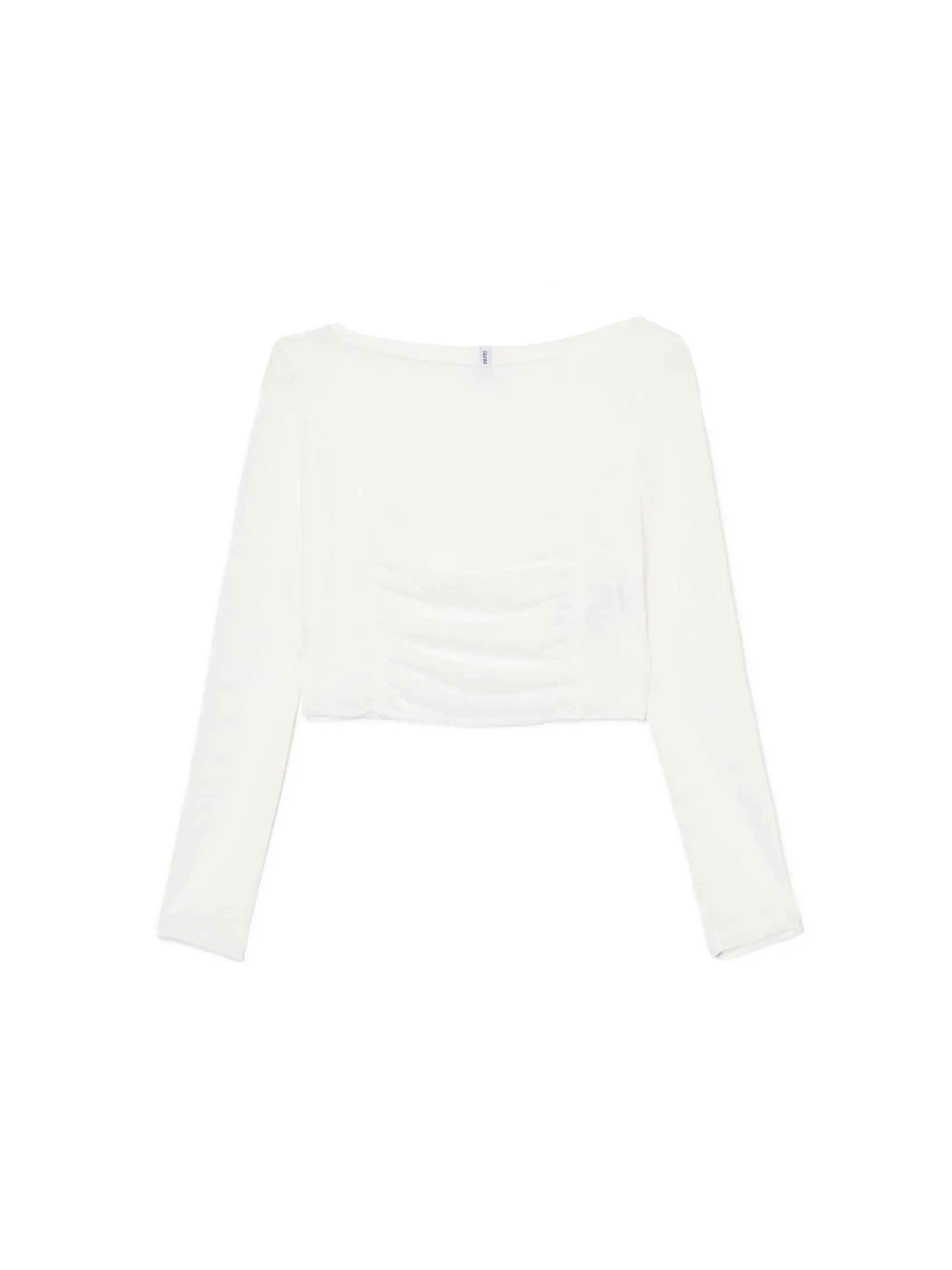 Cropp Koszulki, Topy*Biała bluzka z ozdobnym marszczeniem