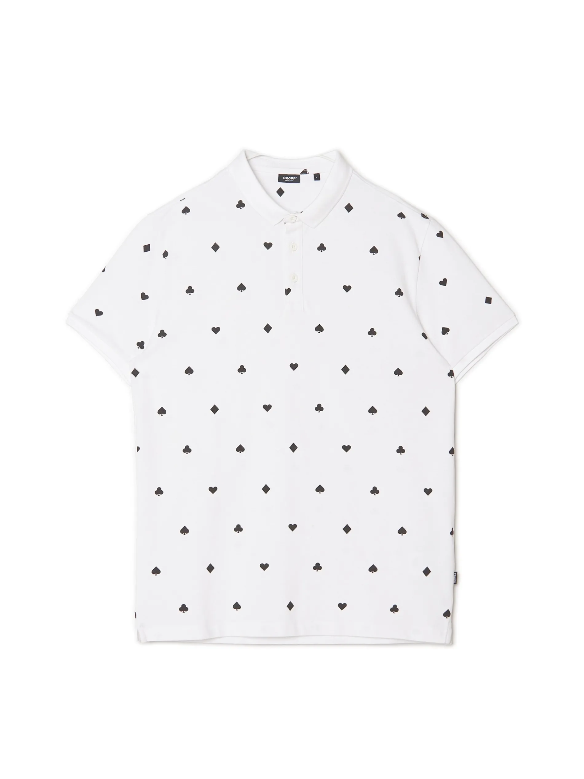 Cropp Koszulki*Biała koszulka polo z karcianymi wzorami