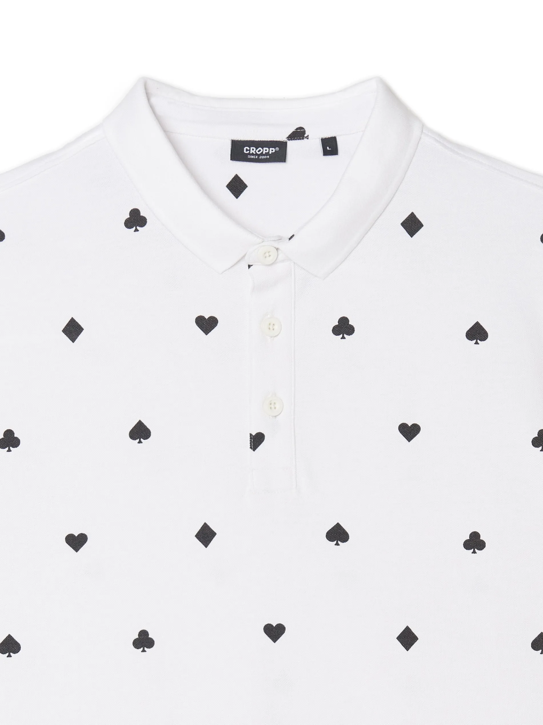 Cropp Koszulki*Biała koszulka polo z karcianymi wzorami