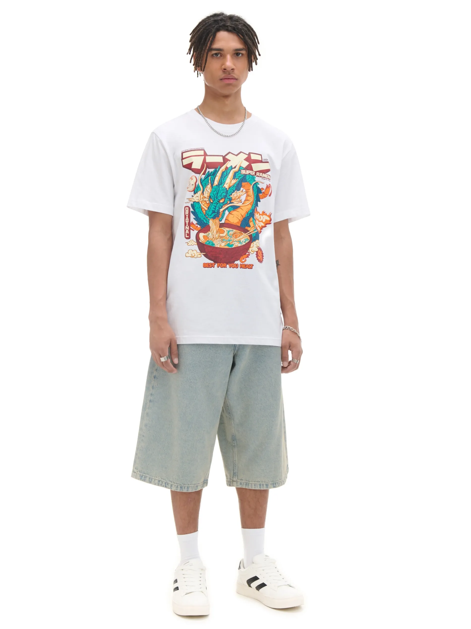 Cropp Koszulki*Biała koszulka z nadrukiem