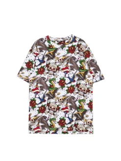 Cropp Koszulki*Biała koszulka z nadrukiem all over