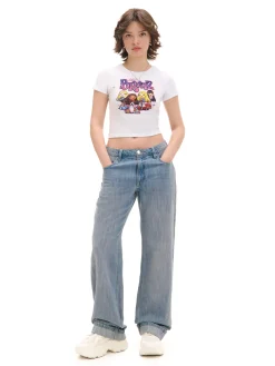 Cropp Koszulki, Topy*Biała koszulka z nadrukiem Bratz