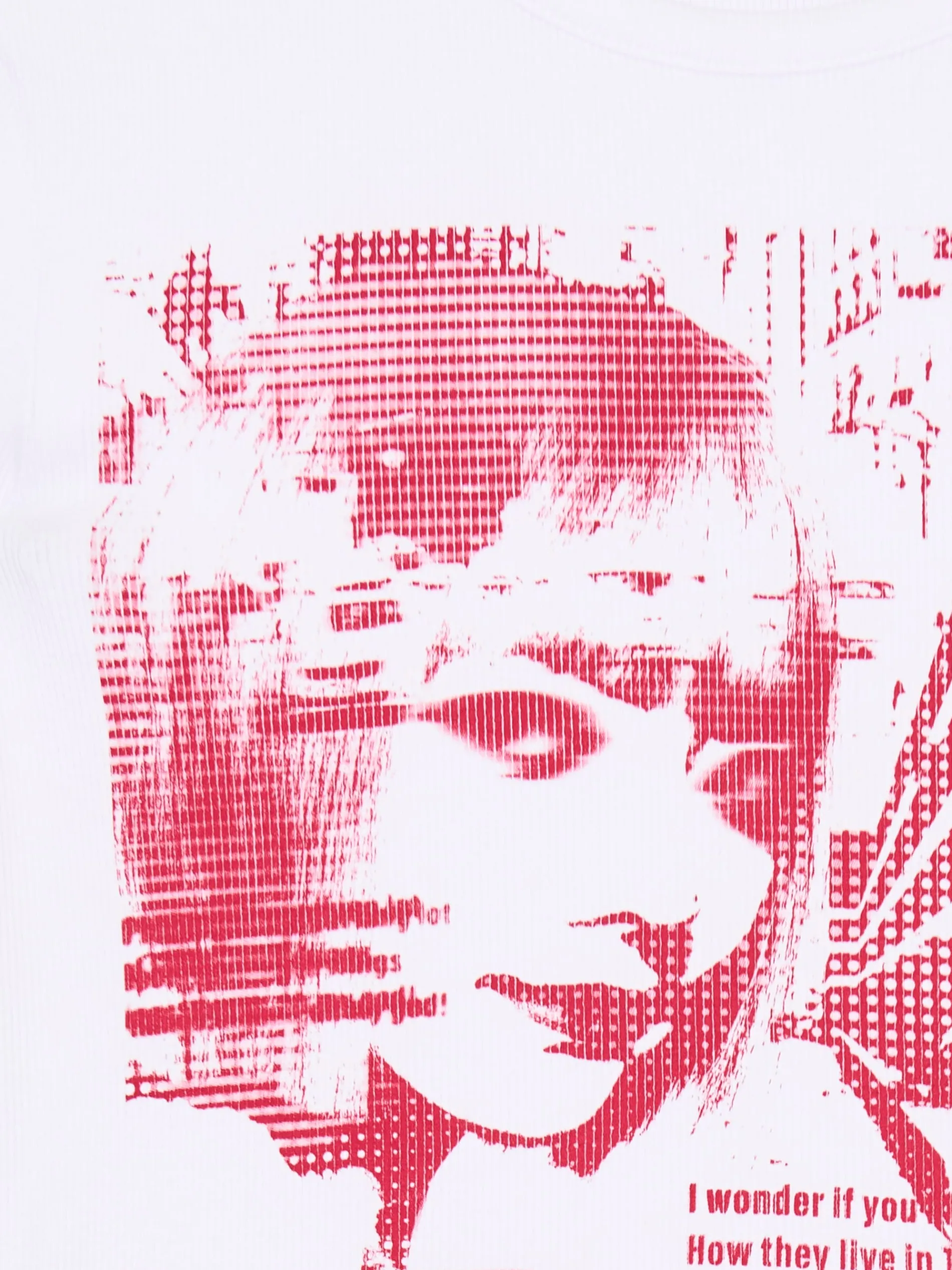 Cropp Koszulki, Topy*Biała koszulka z oryginalnym nadrukiem