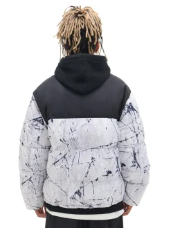 Cropp Kurtki Zimowe|Kurtki, Płaszcze*Biała kurtka puffer z nadrukiem