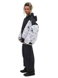 Cropp Kurtki Zimowe|Kurtki, Płaszcze*Biała kurtka puffer z nadrukiem