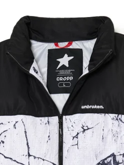 Cropp Kurtki Zimowe|Kurtki, Płaszcze*Biała kurtka puffer z nadrukiem