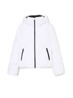 Cropp Kurtki, Płaszcze*Biała pikowana kurtka z kapturem
