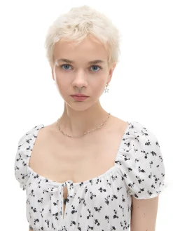 Cropp Sukienki, Kombinezony*Biała sukienka midi w kwiaty