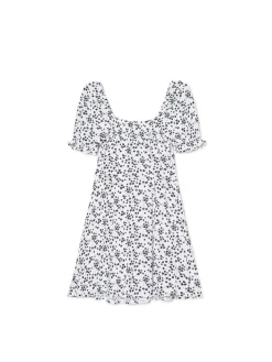 Cropp Sukienki, Kombinezony*Biała sukienka mini w kwiaty