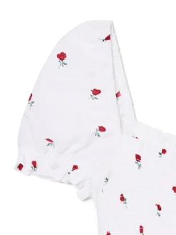 Cropp Sukienki, Kombinezony*Biała sukienka mini z bufiastymi rękawami