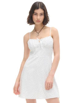 Cropp Sukienki, Kombinezony*Biała sukienka w groszki