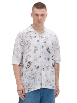 Cropp Koszule*Biała wiskozowa koszula z nadrukiem