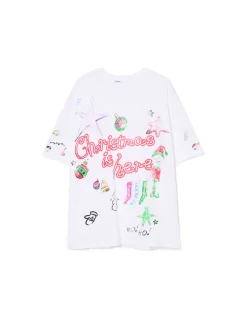 Cropp Ubrania Świąteczne|Koszulki, Topy*Biała świąteczna koszulka