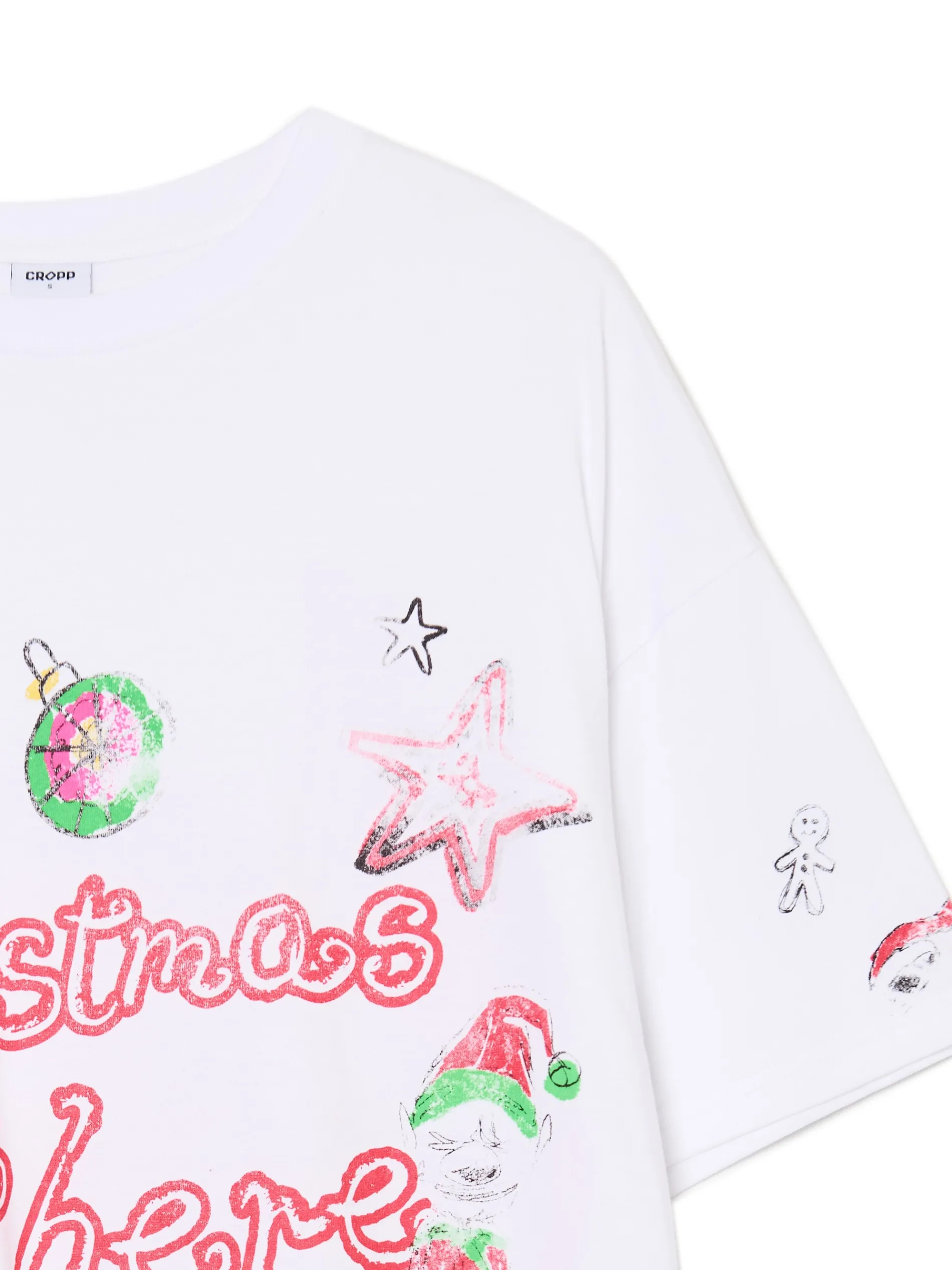 Cropp Ubrania Świąteczne|Koszulki, Topy*Biała świąteczna koszulka