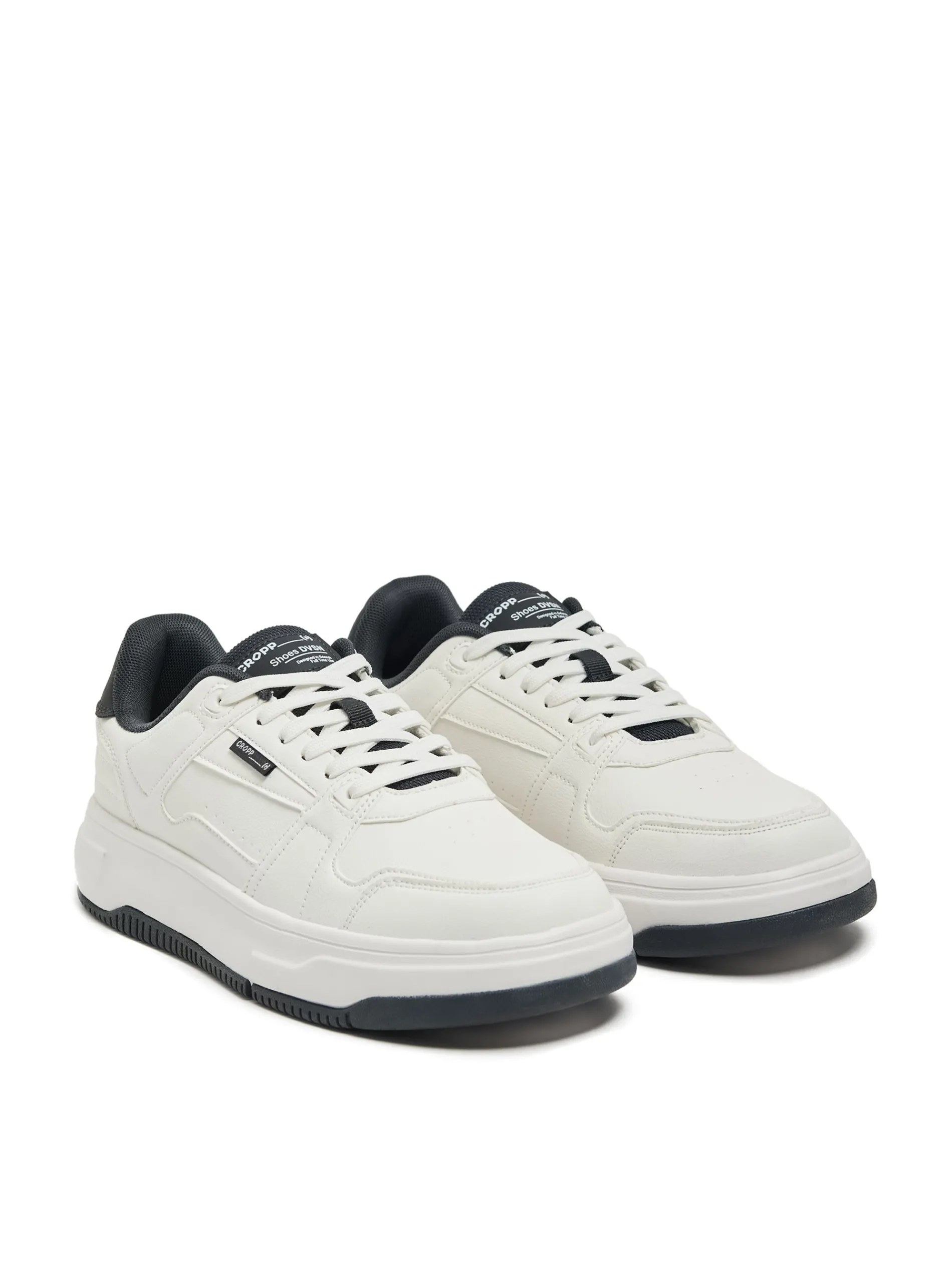 Cropp Sneakersy*Białe sneakersy z czarnymi elementami