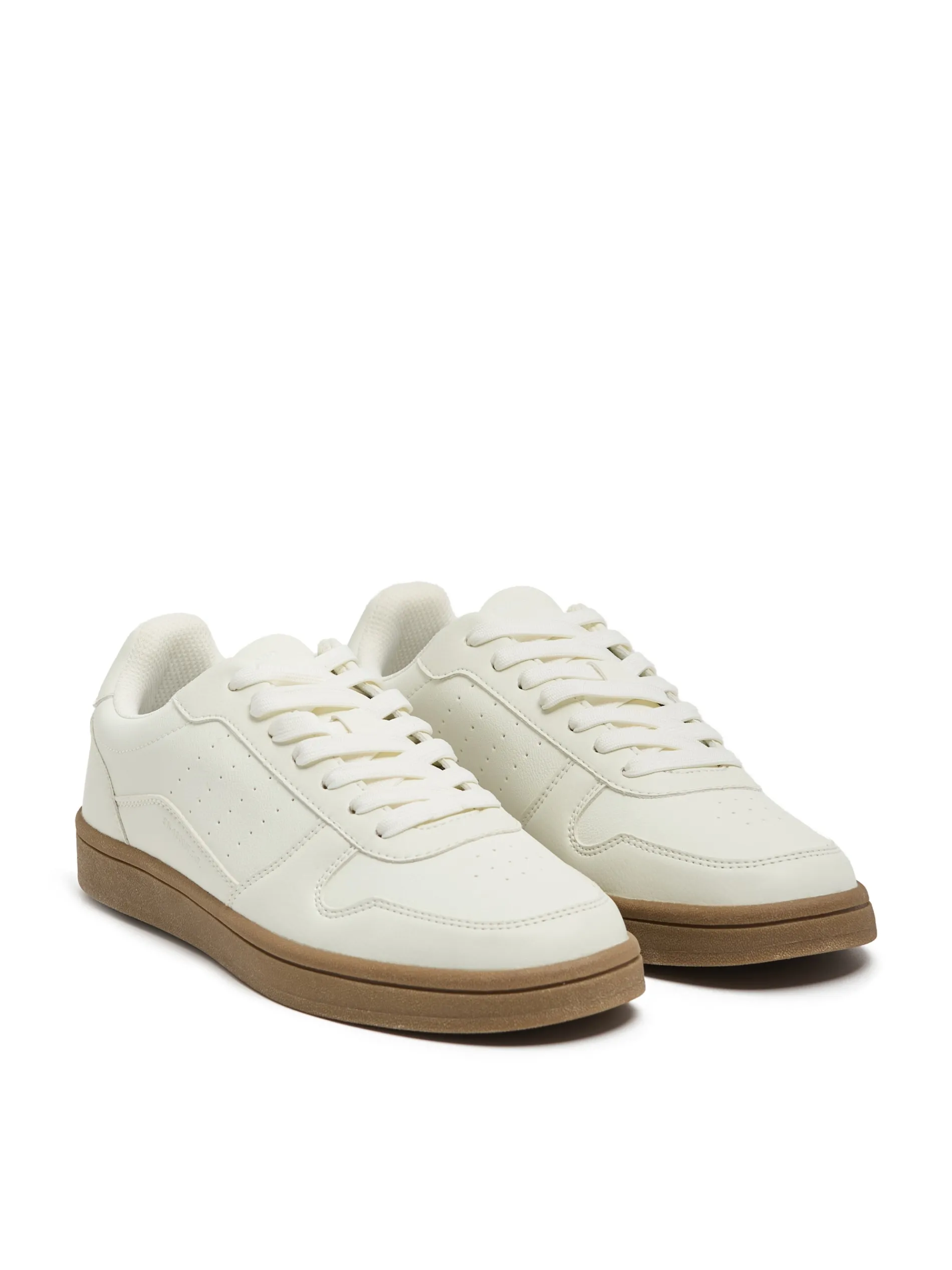 Cropp Sneakersy*Białe sneakersy z imitacji skóry