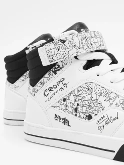 Cropp Sneakersy|Za Kostkę*Białe sneakersy z komiksowym nadrukiem