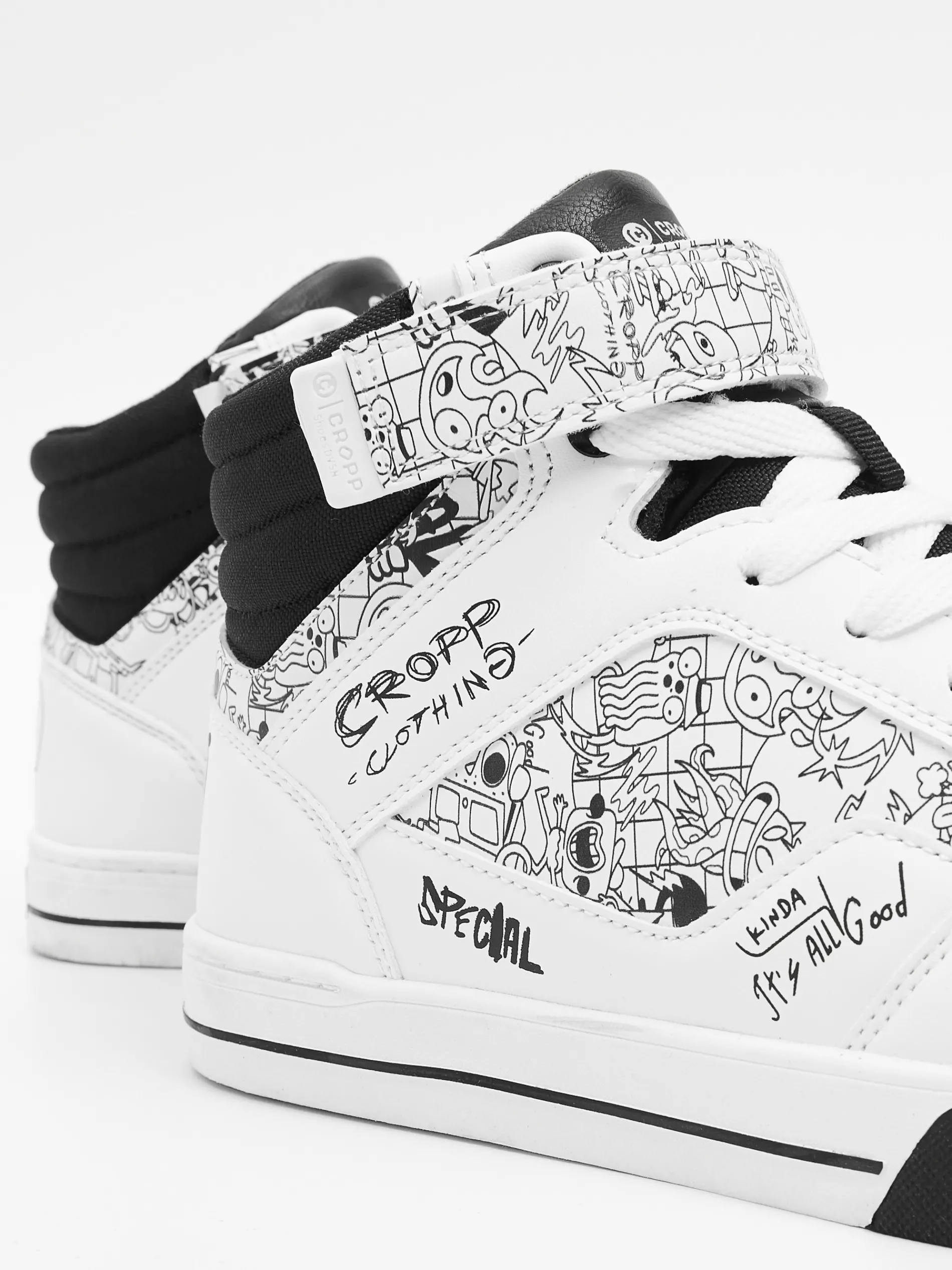 Cropp Sneakersy|Za Kostkę*Białe sneakersy z komiksowym nadrukiem