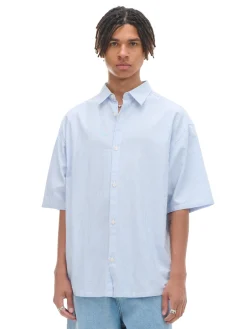 Cropp Koszule*Biało-błękitna koszula z krótkim rękawem