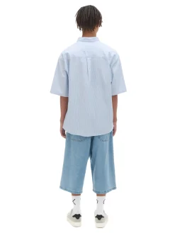 Cropp Koszule*Biało-błękitna koszula z krótkim rękawem