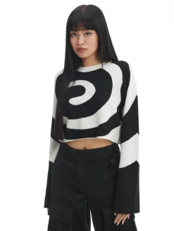 Cropp Swetry*Biało-czarny sweter