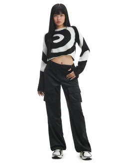 Cropp Swetry*Biało-czarny sweter