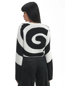 Cropp Swetry*Biało-czarny sweter