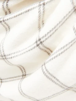 Cropp Szaliki*Biały szalik w kratę z frędzlami