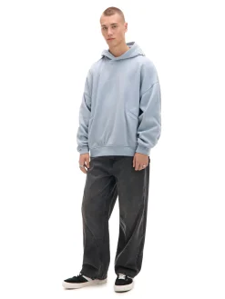 Cropp Bluzy*Błękitna bluza z kapturem i naszywkami