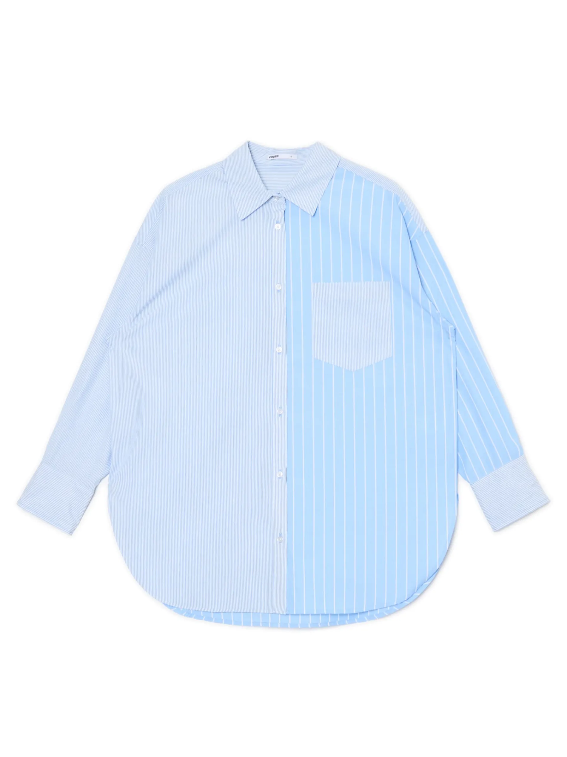 Cropp Koszule, Bluzki*Błękitna koszula oversize w pionowe paski