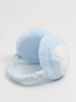 Cropp Czapki*Błękitne ocieplane nauszniki z sercem