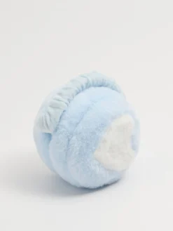 Cropp Czapki*Błękitne ocieplane nauszniki z sercem