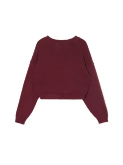 Cropp Swetry*Bordowy kardigan z agrafkami