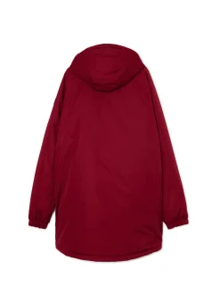 Cropp Kurtki Zimowe|Kurtki, Płaszcze*Bordowy płaszcz z kapturem