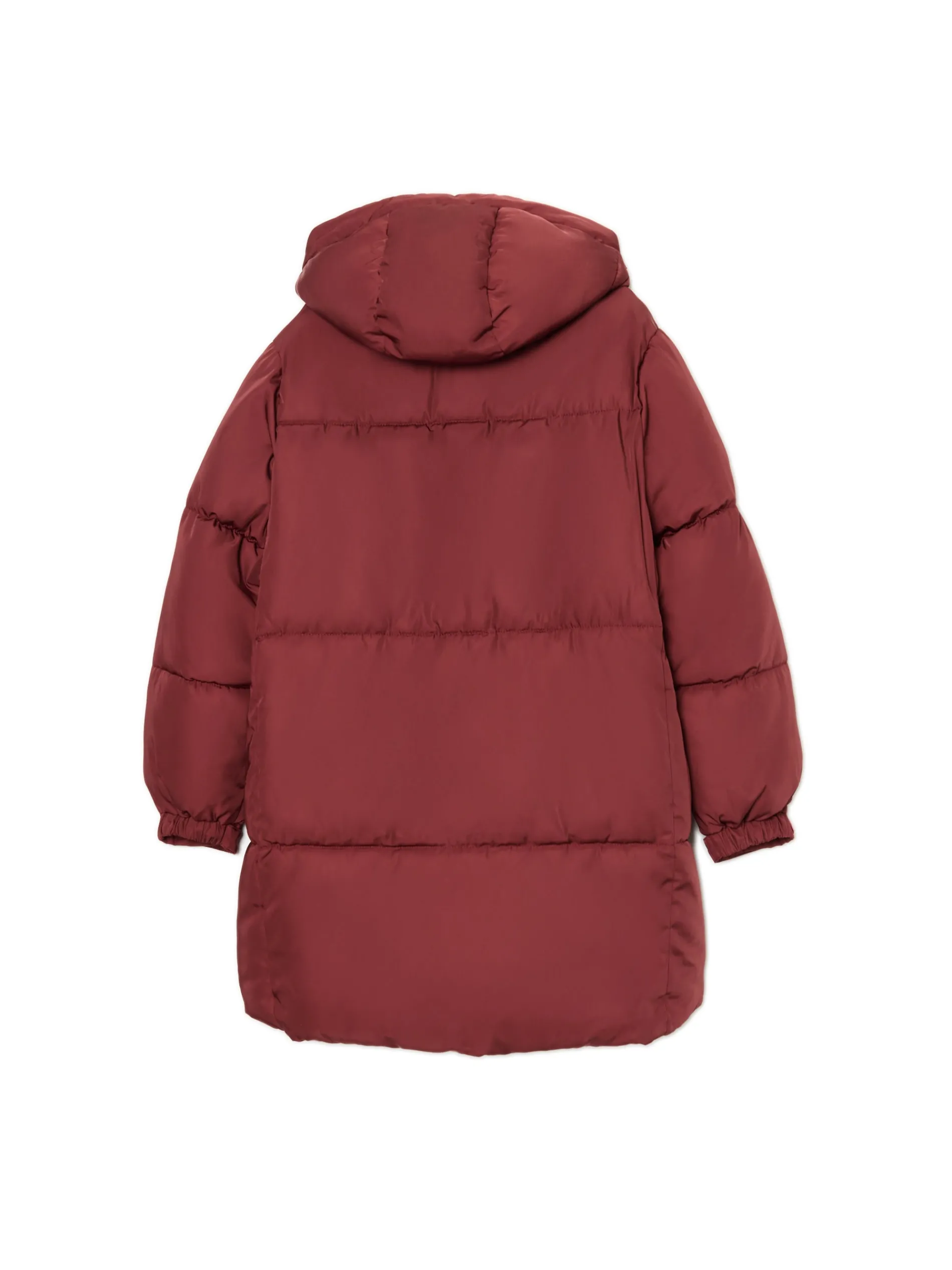 Cropp Kurtki, Płaszcze*Bordowy pikowany płaszcz z kapturem