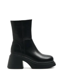 Cropp Botki, Trzewiki*Botki z imitacji skóry na słupku