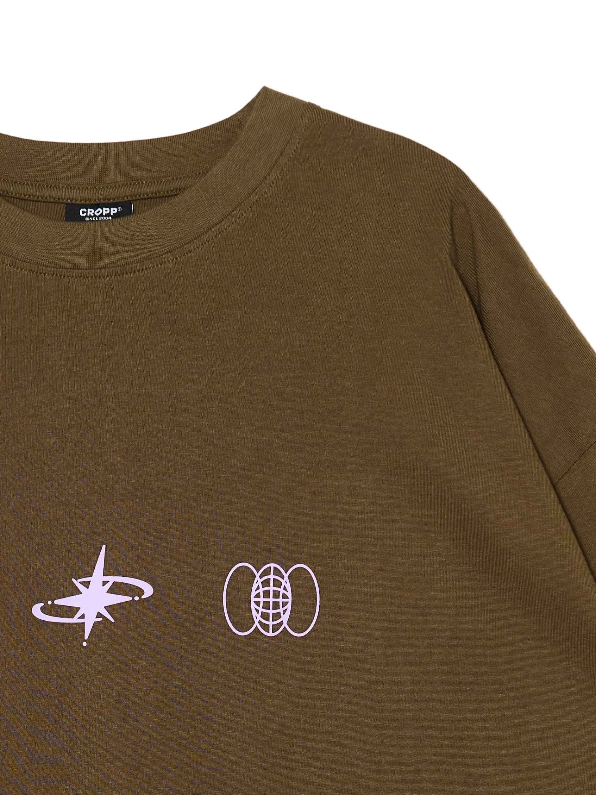 Cropp Koszulki*Brązowa koszulka z nadrukiem