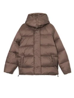 Cropp Kurtki, Płaszcze*Brązowa pikowana kurtka z kapturem