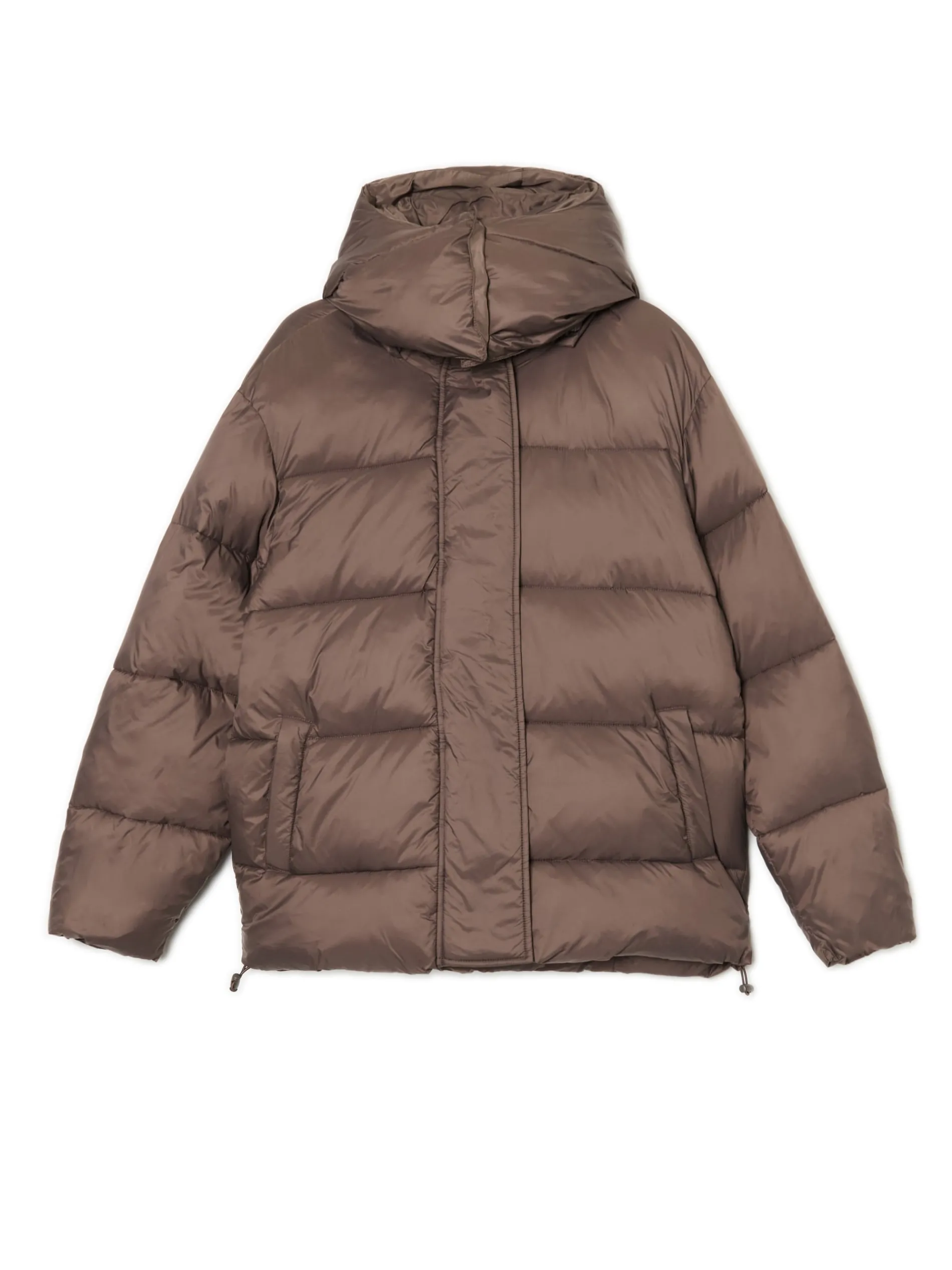 Cropp Kurtki, Płaszcze*Brązowa pikowana kurtka z kapturem