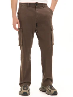 Cropp Spodnie*Brązowe spodnie z kieszeniami cargo