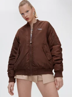 Cropp Kurtki, Płaszcze*Ciemnobrązowa kurtka bomber