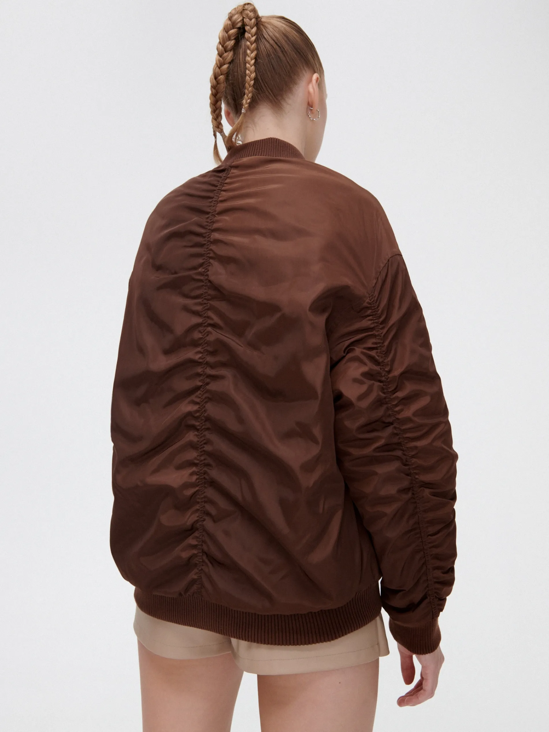 Cropp Kurtki, Płaszcze*Ciemnobrązowa kurtka bomber
