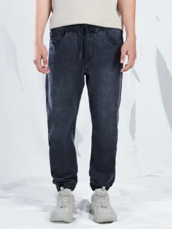 Cropp Jeansy*Ciemnoszare jeansowe joggery