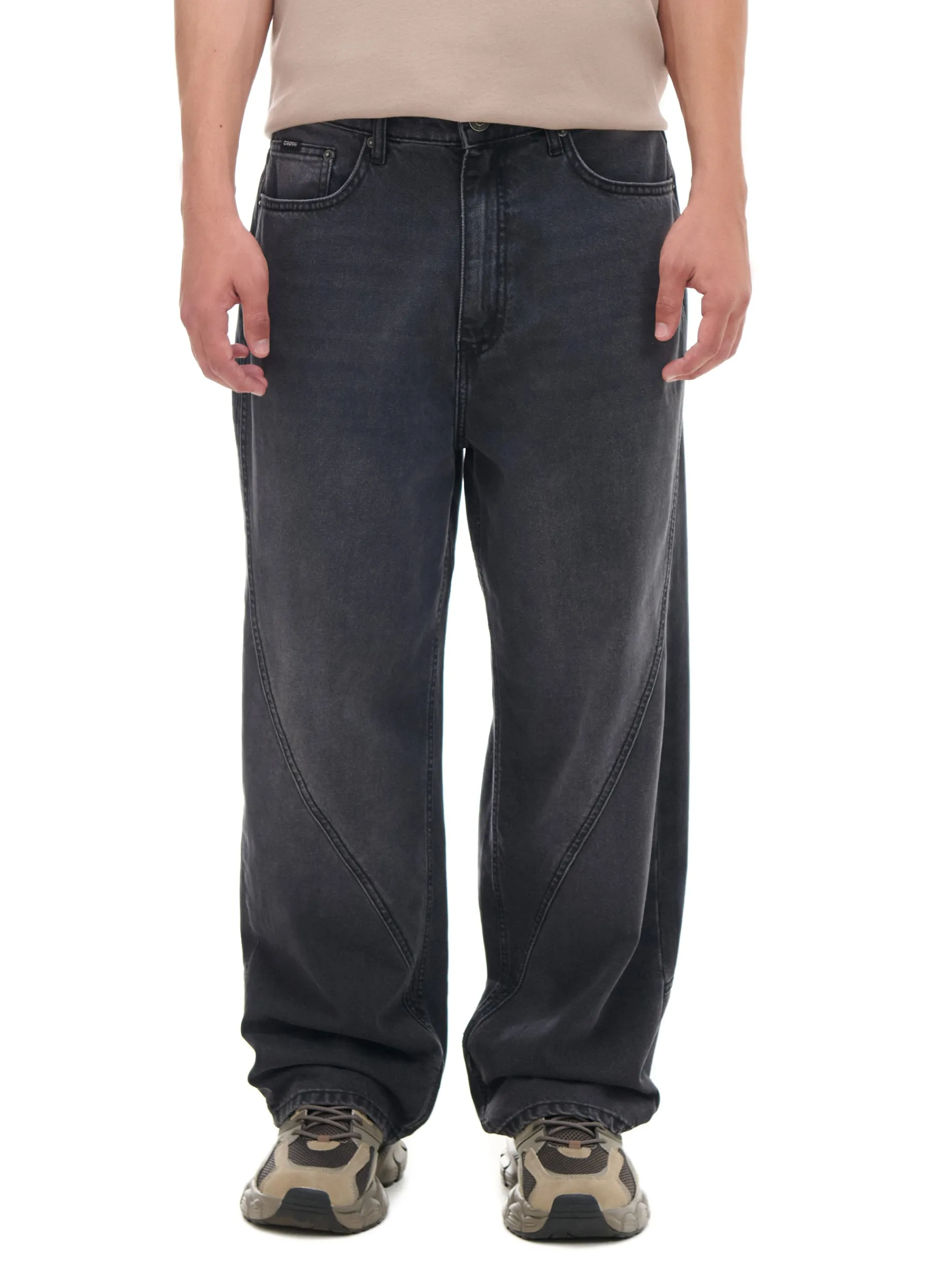 Cropp Jeansy|Baggy*Ciemnoszare jeansy super baggy
