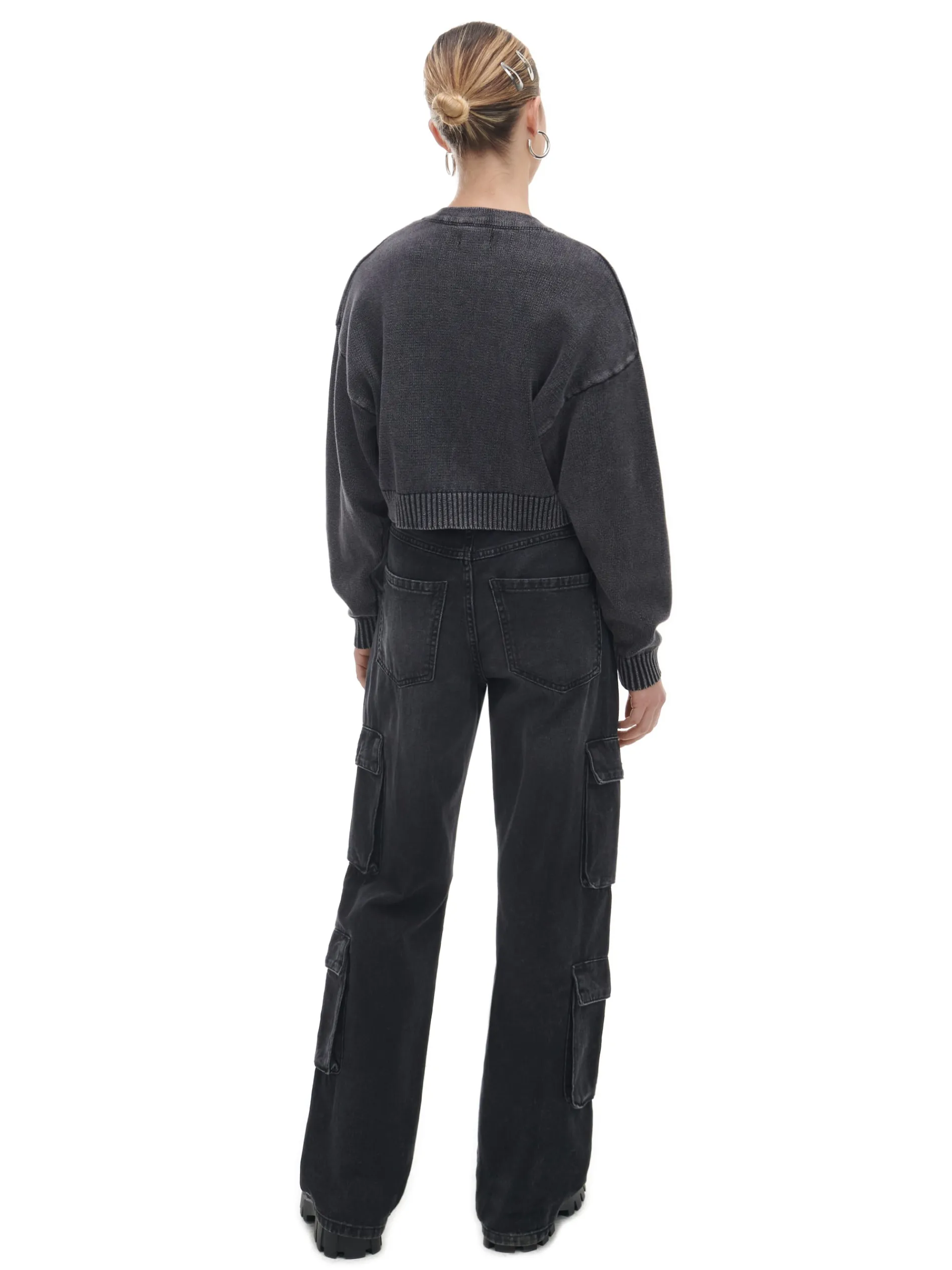 Cropp Swetry*Ciemno kardigan z agrafkami