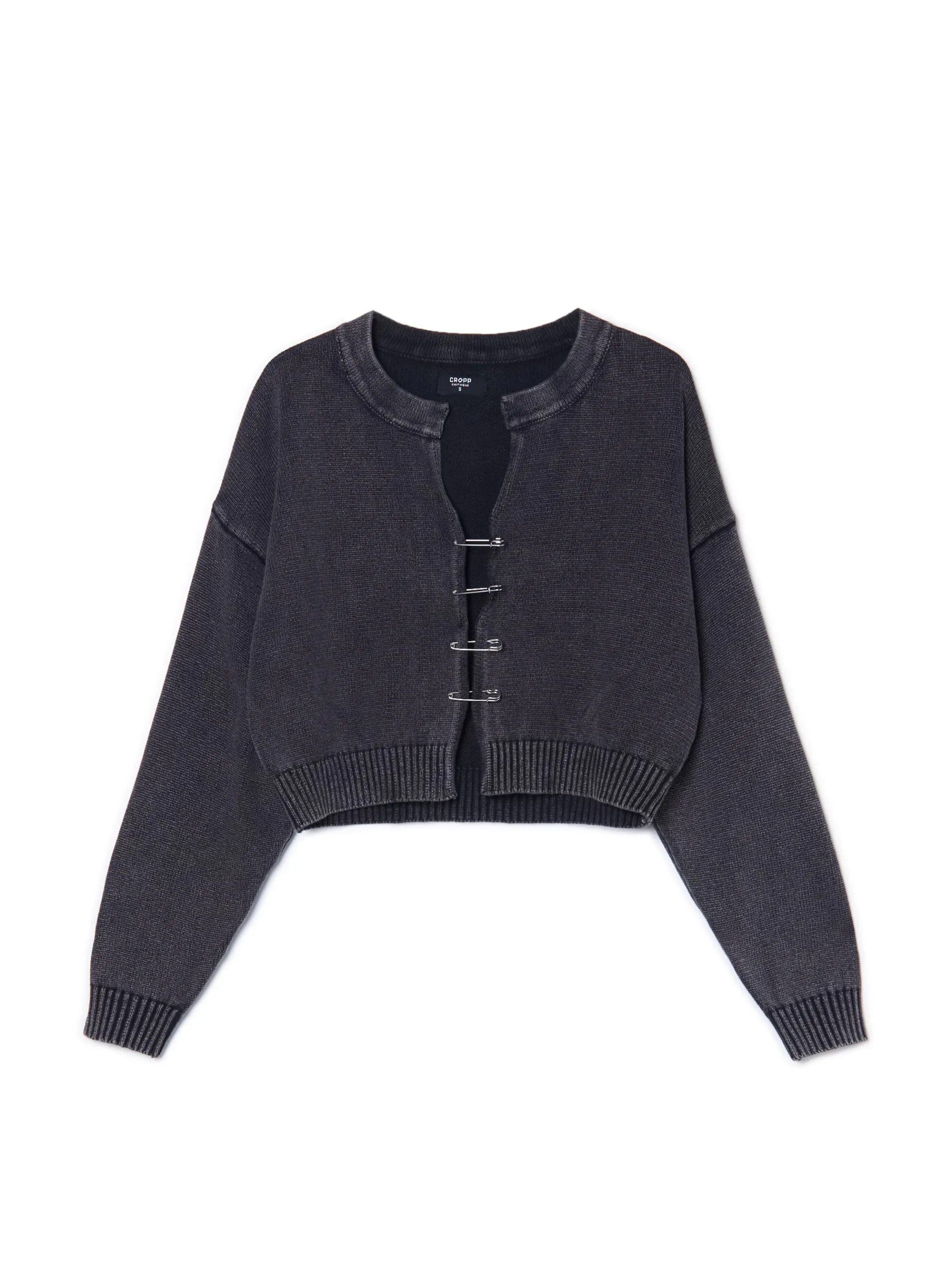 Cropp Swetry*Ciemno kardigan z agrafkami