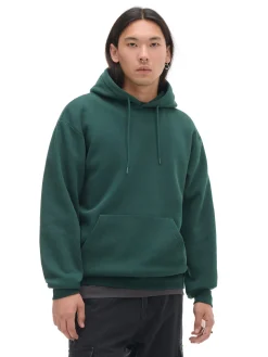 Cropp Bluzy*Ciemnozielona bluza regular z kapturem