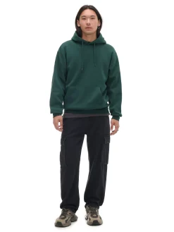 Cropp Bluzy*Ciemnozielona bluza regular z kapturem