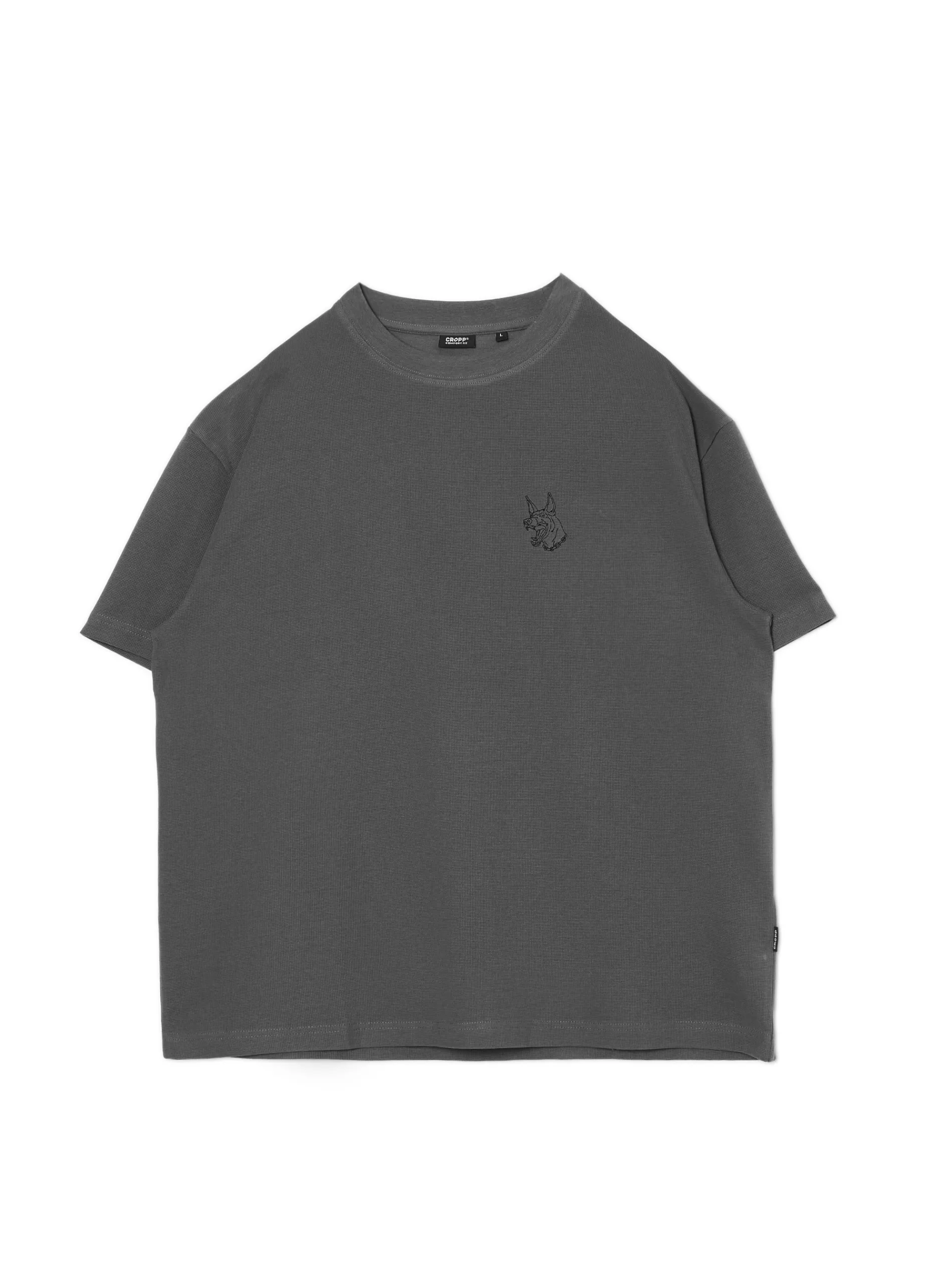 Cropp Koszulki*Ciemnozielona koszulka z naszywką